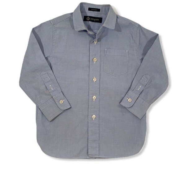 Crewcuts End On End Thompson Boys Shirt Blue Size 4 - Picture 2 of 9